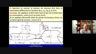 Exercice 5 Applications de léquation de Bernoulli tube de Pitot [upl. by Eiramassenav]