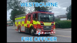 DampW Fire Rescue Westbourne fire engine and fire officer responding on blues [upl. by Groos993]