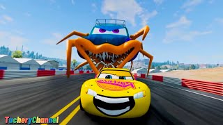 Epic Escape Lightning Mcqueen 🆚 Super Giant Mutant Cars Scary Eater  Coffin Dance Song Cover [upl. by Carolina]