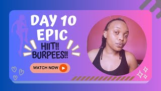 CAROLINE GIRVANS EPIC CHALLENGE DAY 10 BURPEES HIIT AT HOME [upl. by Sert77]