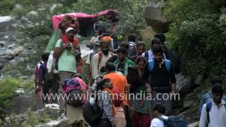 Glimpse of Manimahesh Yatra one of the toughest treks in India [upl. by Samtsirhc]