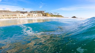 POV BODYBOARDING STEEP AND HEAVY SHORE BREAK LAGUNA BEACH [upl. by Assadah]