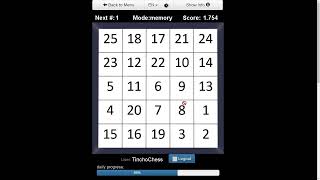 Memory Schulte Table  60Hz [upl. by Abner]