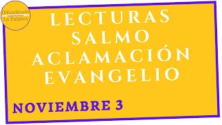 ✝️ Lecturas Y Evangelio de hoy ✝️ DOMINGO 3 De Noviembre De 2024 ✝️difundiendolapalabra [upl. by Barren809]