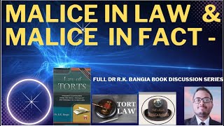 MALICE IN LAW and MALICE IN FACT  MENTAL ELEMENT IN TORTIOUS LIABILITY PART 2 [upl. by Arlie869]