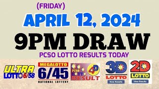 Lotto Result Today 9pm draw April 12 2024 658 645 4D Swertres Ez2 PCSOlotto [upl. by Veronika596]