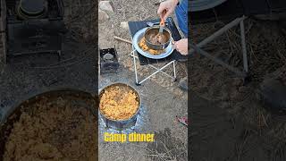 cooked chicken mole with homemade Spanish rice at camp shorts [upl. by Verda]