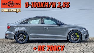 AUDI RS3 700CV JATO DE RUA PROJETAÇO [upl. by Inalem]