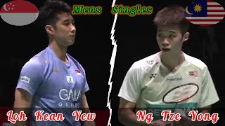 Badminton Ng Tze Yong MALAYSIA vs SINGAPORE Loh Kean Yew Mens Singles [upl. by Eiliab]