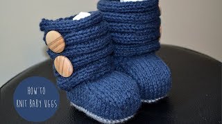 KNITTING TUTORIAL  BABY UGGs PART 2 [upl. by Ahseinad]