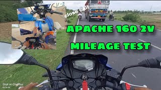 TVS Apache rtr 160 2v mileage test  stocking result  motovlog with apache alex200vlogs apache [upl. by Aural]