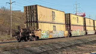 NS 4093 leads a trash train in Wyomissing PA M6T [upl. by Marek]