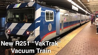 ⁴ᴷ New R251 quotVakTrakquot Vacuum Train being Transferred from Coney Island Yard [upl. by Eniamrej]