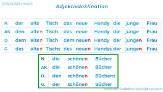 Alman dilində sifətin hallanması  Adjektivdeklination [upl. by Terrab]