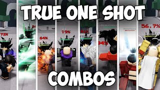 TRUE ONE SHOT COMBOS FOR EVERY CHARACTER Strongest battlegrounds 3 [upl. by Ripp]