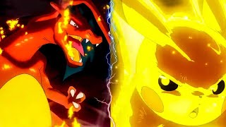 Ashs Pikachu vs Leons Charizard final battle clip  pokemonster2  pokemon pikachu [upl. by Ryle]