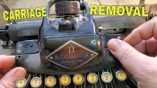 Blickensderfer 8 Typewriter Carriage Removal Repair Movement Spacebar Action Restored [upl. by Crary634]