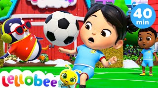 Ole Ole Soccer Game Song  Kids Tunes  Lellobee Farm Songs for Children [upl. by Idleman]