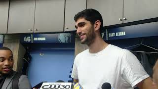 Santi Aldama locker room availabilityGrizzlies vs Magic [upl. by Garrison331]