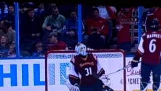 Capitals Jeff Shultz full rink goal vs Thrashers [upl. by Oderfigis249]