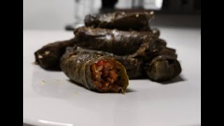 How to make GREEKCYPRIOT STUFFED VINE LEAVES DOLMADESKOUPEPIA KETO STYLE [upl. by Yeslah]