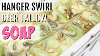 Making Deer Tallow Soap Using a Hanger Swirl [upl. by Rakabuba452]