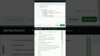 Hackerrank  Python  Basic data types  lists sollution codingchallenge trending shorts [upl. by Ylla911]