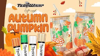 Creating a Pumpkin Cup with TeckWrap Burst Glitter Vinyl [upl. by Lucio]