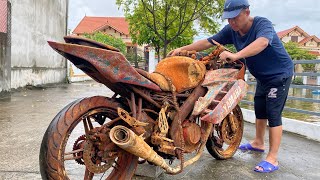 Full restoration restore the abandoned 50yearold antique motorcycle 250cc [upl. by Dayir]