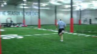 DeFrancosGymcom  Brian Cushing 40yard dash start technique [upl. by Drofiar]