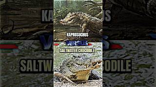 Kaprosuchus VS Saltwater Crocodile crocodile paleontology youtubeshorts [upl. by Yorick]