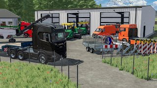 Route barrée pour terrasser une nouvelle ZONE dans la ville  Farming Simulator 22 Travaux Publics [upl. by Berga]