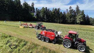 Gras schwaden und pressen 🇨🇭 mit Lohnunternehmer Strebel [upl. by Handler]