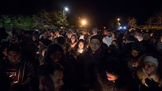 Large crowd at vigil for Mexican man arrested by ICE [upl. by Shih642]