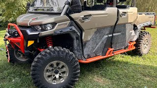 2023 Can Am Defender Max Hd10 XMR video and directions for install of Superatv tree kickers nerf bar [upl. by Adnamar727]