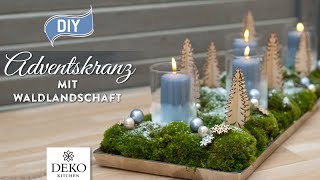 DIYWeihnachtsdeko Adventskranz mit süßer Waldlandschaft How to Deko Kitchen P [upl. by Bahe]