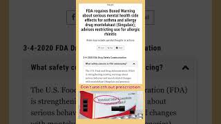 FDA warning about montelukast [upl. by Tillie]