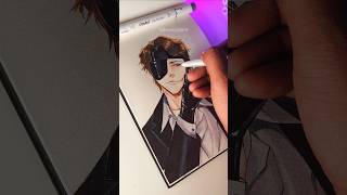 Drawing Lord Aizen with Watercolors amp Alcohol Markers✨️ [upl. by Aela946]