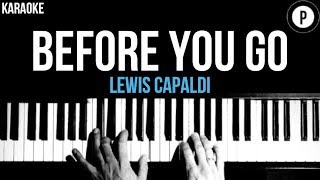 Lewis Capaldi  Before You Go Karaoke SLOWER Acoustic Piano Instrumental Cover Lyrics [upl. by Fife358]