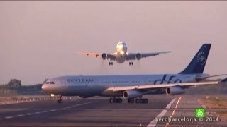 Un piloto evita la colisión entre dos aviones en el aeropuerto de El Prat [upl. by Gefen]