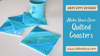 Learn to Sew Quilted Fabric Strip Coasters  Easy Scrap Fabric Tutorial [upl. by Anirret316]