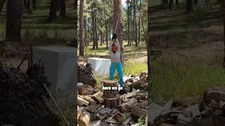 Subscribe for part 2 woodchopping woodsplitting axe logsplitter shorts [upl. by Aihseyt895]