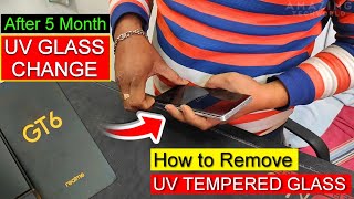 Realme GT6 UV Tempered Glass Change and Installation। Price Quality [upl. by Laehplar]