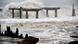 Flooding as Hurricane Sandy makes landfall [upl. by Nnylimaj525]