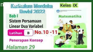 Jawaban latihan B halaman 2931 no1011 Matematika kelas 9 kurikulum merdeka GUcilchaNEL1964 [upl. by Neelie]