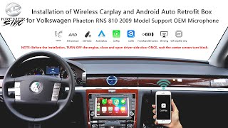 kSmart auto Wireless Carplay amp Android Auto Retrofit Box for Volkswagen Phaeton RNS 810 2009 Model [upl. by Narik]