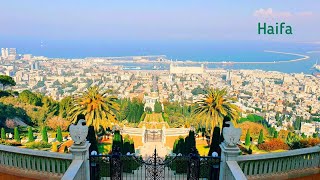 4K Haifa Walking Tour The Bahai Gardens Israel [upl. by Itoyj]