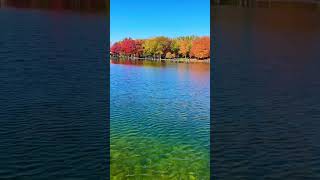 Beautiful autumn in Quebec Canada 🇨🇦 travel nature lake beautiful amazing waterfall [upl. by Cleon]