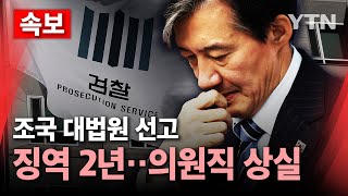 🔴속보 조국 대법서 징역 2년 확정…의원직 상실  YTN [upl. by Amora522]