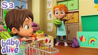 Baby Alive Season 3  A Trip to the Super Market  Cartoon for kids [upl. by Ayita]